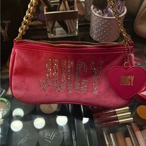 Juicy Couture Pink Clutch with Gold Chain